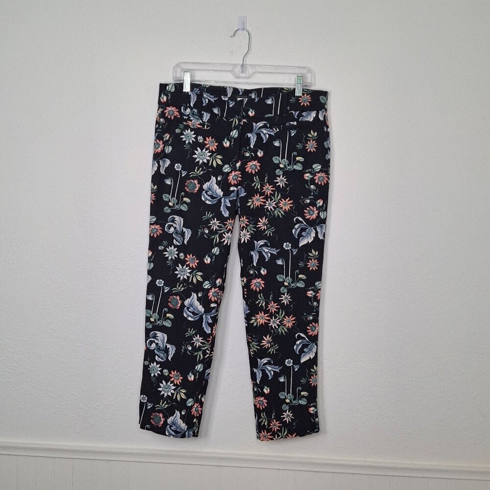 Ann Taylor Floral Ankle Pants Devin Fit Sz 10 High Rise Boho Whimsigoth Cotton